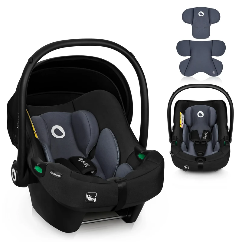 LIONELO Baby Car Seat Astrid I-Size for Toddler 40–87 cm (0–15 Months), Universal Fit, Rear-Facing Option, Lightweight 4 kg, SideProtect, Memory Foam Headrest, 3-Point Harness, Latest norm R129