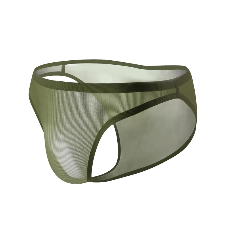 Drelaar Men's Smooth Low Rise Tagless Sexy Pouch Comfort Underwear Briefs Large Army Green