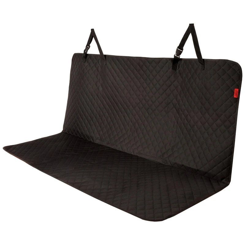 Lusso Gear Dog Car Seat Cover - Non-Slip Waterproof Back Bench Protector for SUV, Car, Truck - Basic Edition Black for Dogs - Camping Gear - Back Seat Covers for SUV