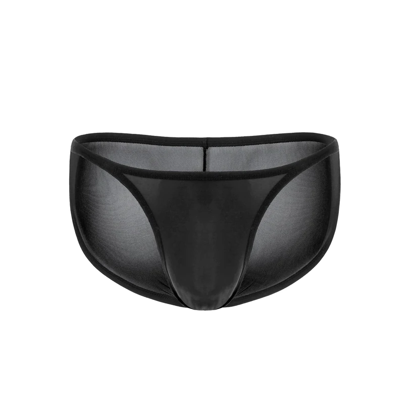 Drelaar Men's Lightweight Soft Gauze Low Rise Pouch Comfy Underwear Briefs Large Black