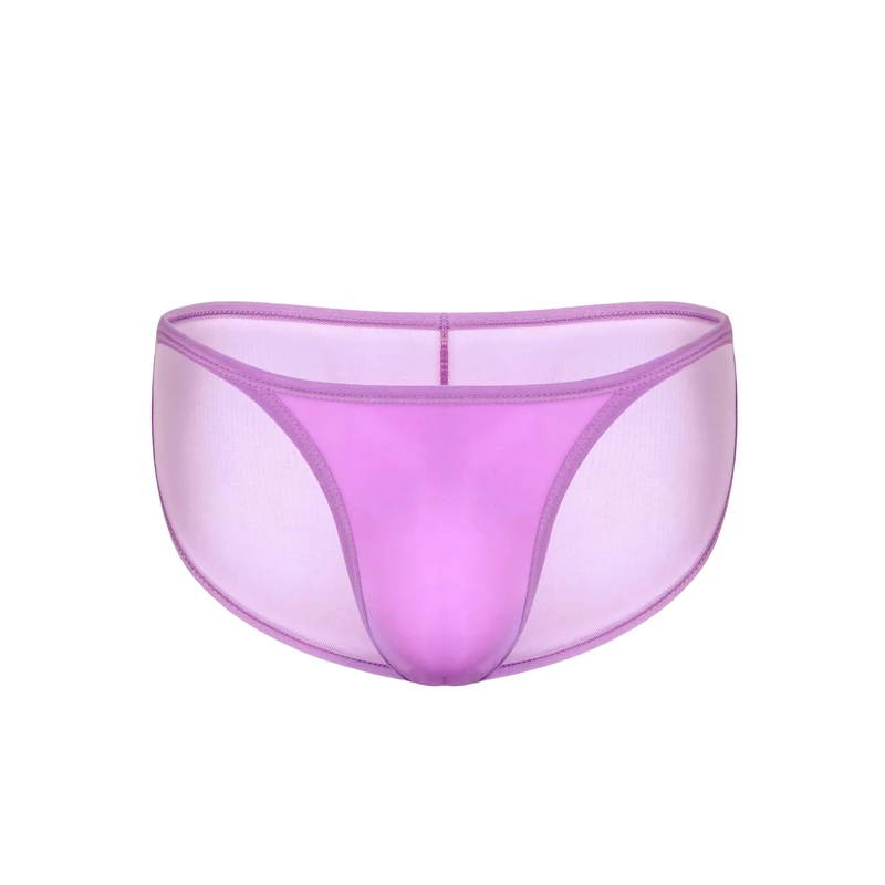 Drelaar Men's Lightweight Soft Gauze Low Rise Pouch Comfy Underwear Briefs Large Purple