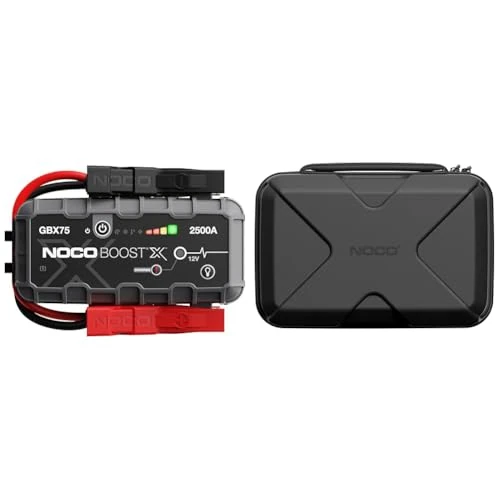 NOCO Boost X GBX75 2500A UltraSafe Car Jump Starter, Jump Starter Power Pack, 12V Battery Booster & GBC103 Boost X EVA Protection Case for GBX75 UltraSafe Lithium Jump Starters