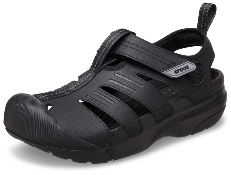 Crocs Men's Sandal, Yukon Fisherman, Black, 4 UK Men