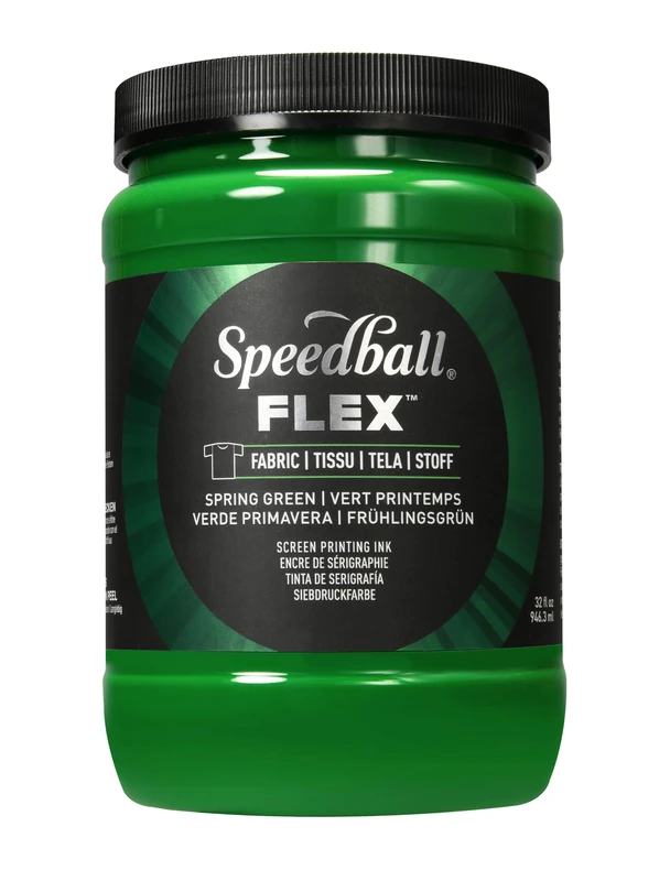 Speedball Flex Screen Printing Fabric Ink Spring Green 32oz, for Home Decor, Bags, T Shirt, Essential for Artists Craft Kit