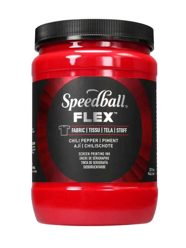 Speedball Flex Screen Printing Fabric Ink Chili Pepper 32oz, for Home Decor, Bags, T Shirt, Essential for Artists Craft Kit - Image 1