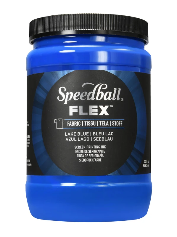 Speedball Flex Screen Printing Fabric Ink Lake Blue 32oz, for Home Decor, Bags, T Shirt, Essential for Artists Craft Kit