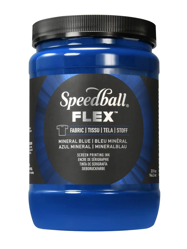 Speedball Flex Screen Printing Fabric Ink Mineral Blue 32oz, for Home Decor, Bags, T Shirt, Essential for Artists Craft Kit