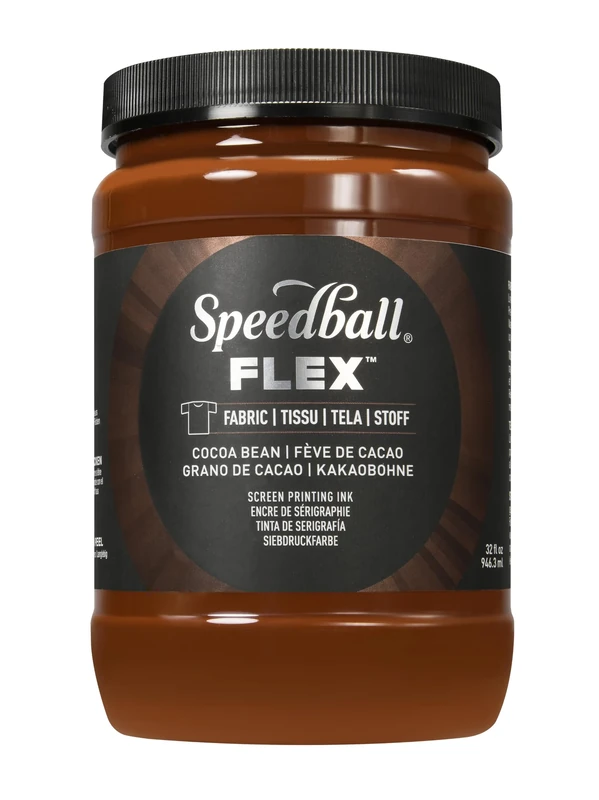 Speedball Flex Screen Printing Fabric Ink Cocoa Bean 32oz, for Home Decor, Bags, T Shirt, Essential for Artists Craft Kit