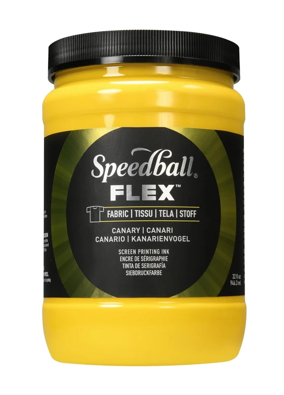 Speedball Flex Screen Printing Fabric Ink Canary 32oz, for Home Decor, Bags, T Shirt, Essential for Artists Craft Kit