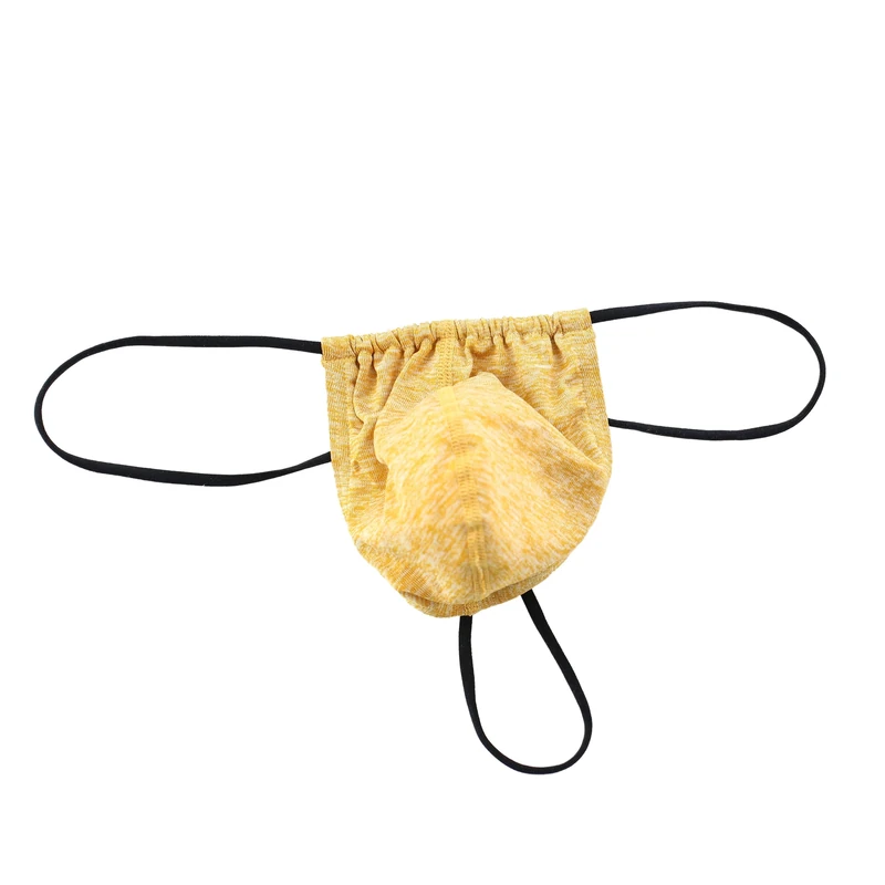 Drelaar Men's Sexy U Convex Comfort G-String Soft Stretch Underwear T-Back Medium Yellow
