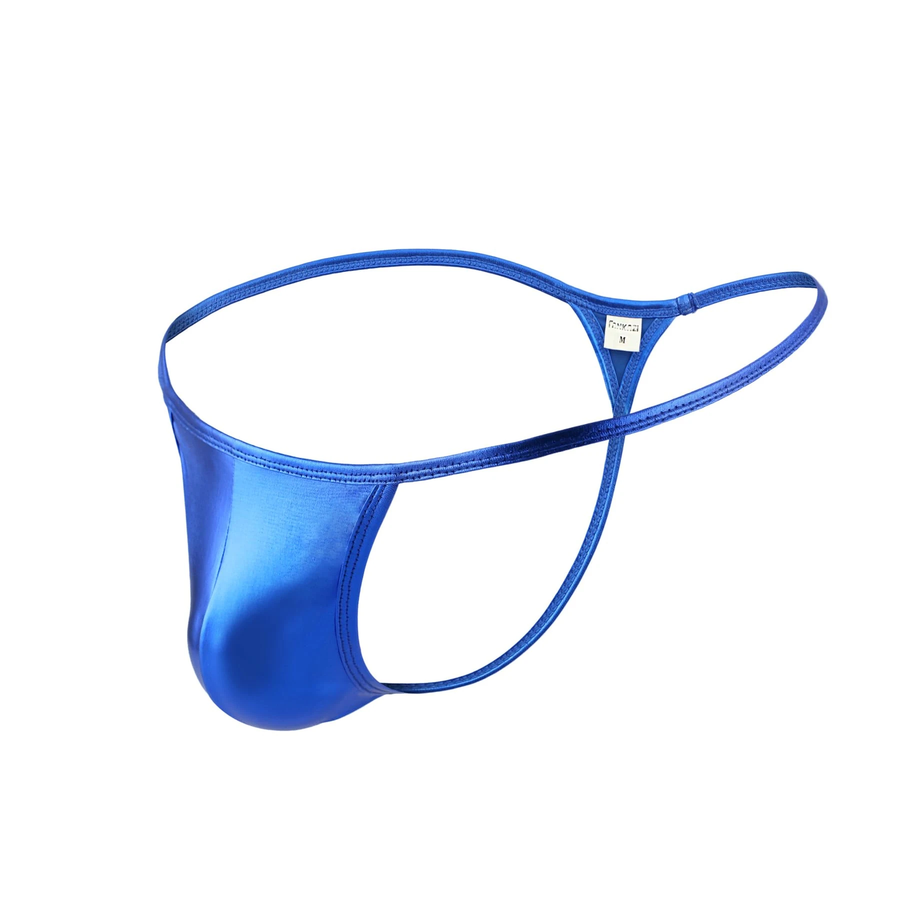 Drelaar Men's Metallic Sexy String Waist Pouch Low Rise T-Back G-String Large Blue