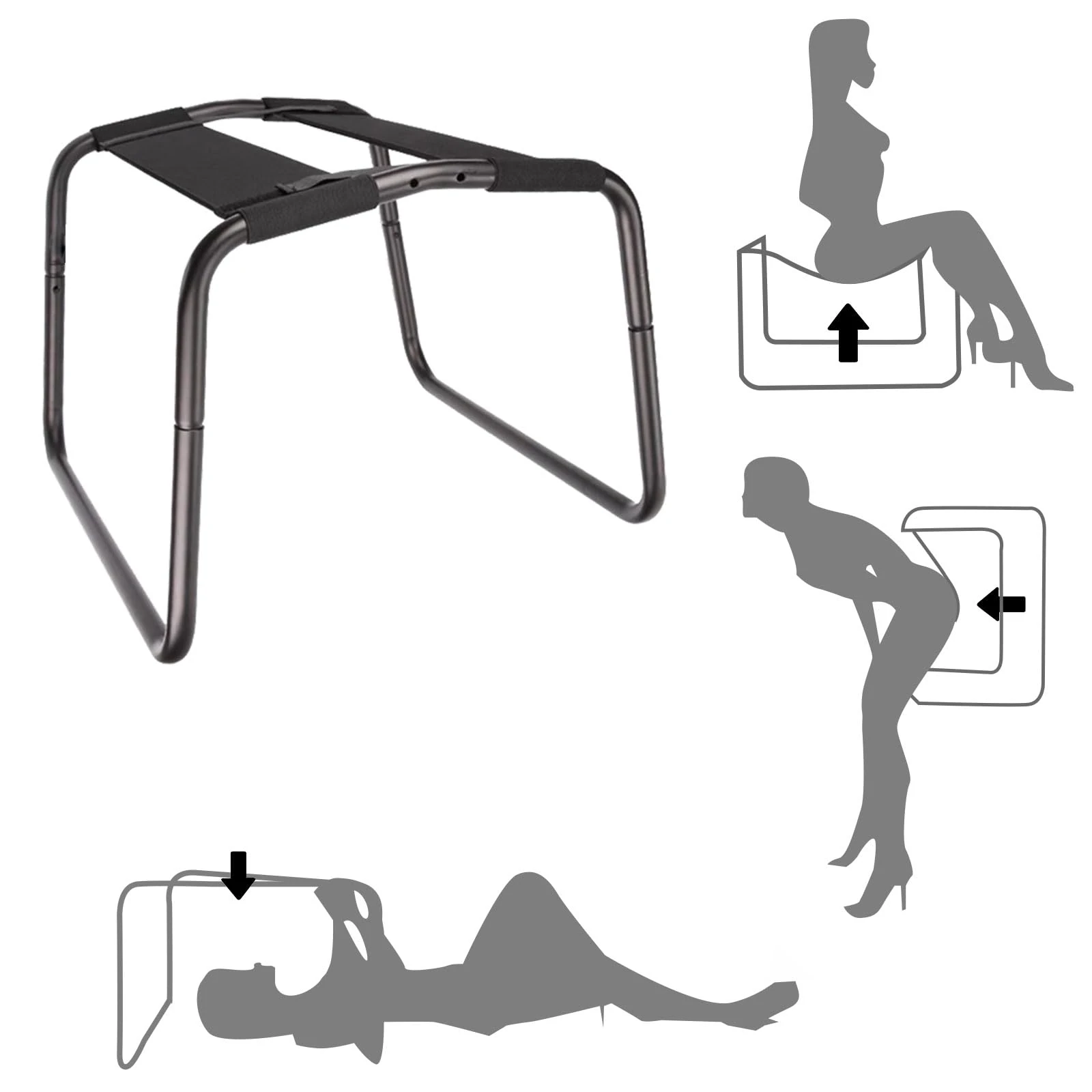 Sex Position Enhancer Chair Sex Furniture Positions Bouncing Mount Stools for Bedroom Bathroom Weightless Love Position Aids Elastic Bouncer Chair Seat Novelty Toy for Couples Adult Riding Games Black