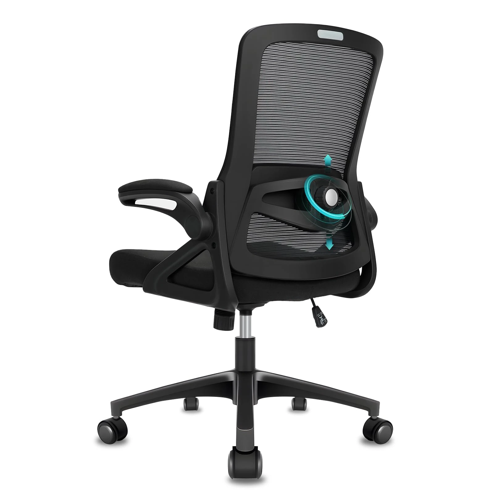 Durrafy Office Chair Ergonomic Desk Chair, With Adjustable Armrests and Lumbar Support, Height Adjustable, Mesh Computer Chair for Home/Office, Black