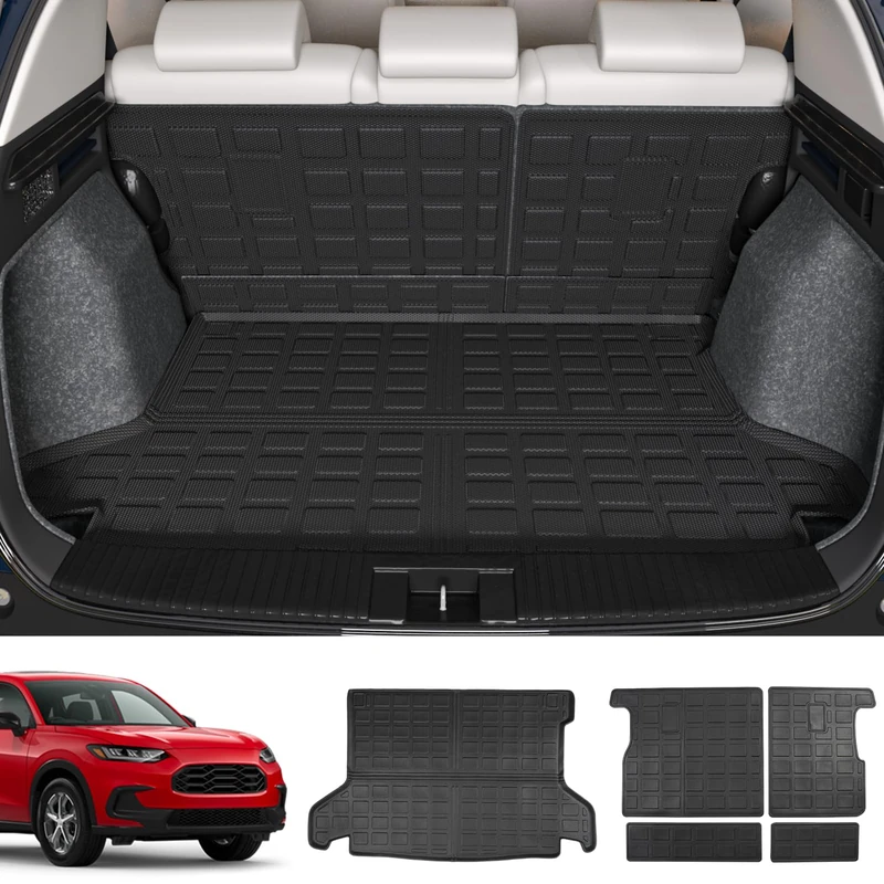 xipoqix Trunk Mat Backrest Mat Compatible with 2016-2022 Honda HRV TPE All Weather Cargo Liners Replaceable for 2016 2017 2018 2019 2020 2021 2022 Honda HR-V Accessories (Cargo Mat+Backrest Mat)
