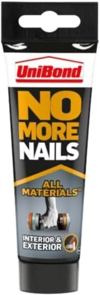 UniBond No More Nails All Materials Interior & Exterior Construction Adhesive, All Materials Grab Adhesive, High Strength Bonding, White, 142 g Tube