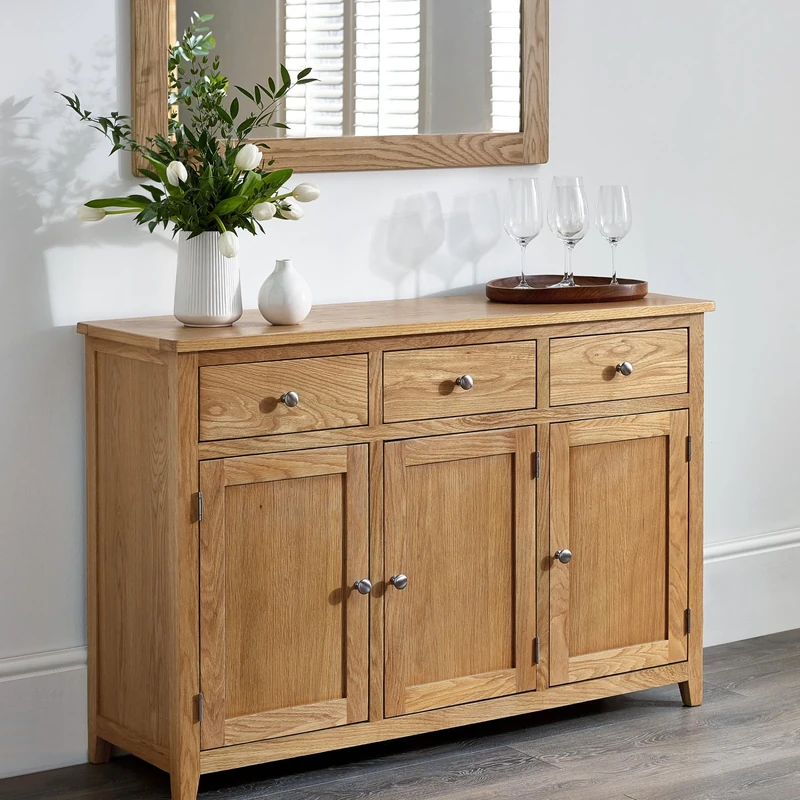 Julian Bowen Mallory Large Sideboard, Oak, 86 x 128 x 40