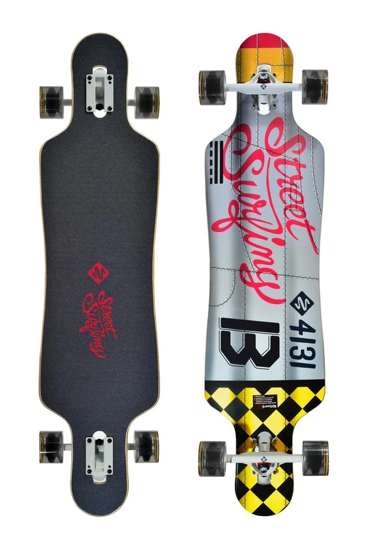 Streetsurfing Longboard Drop Through Freeride 39" Curve, Unisex Longboard, Black, One Size - 06-16-009-2