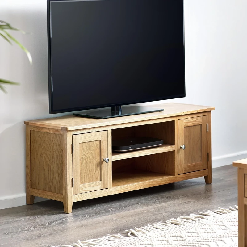 Julian Bowen Mallory Widescreen Tv Unit, Oak, 50 x 127 x 40