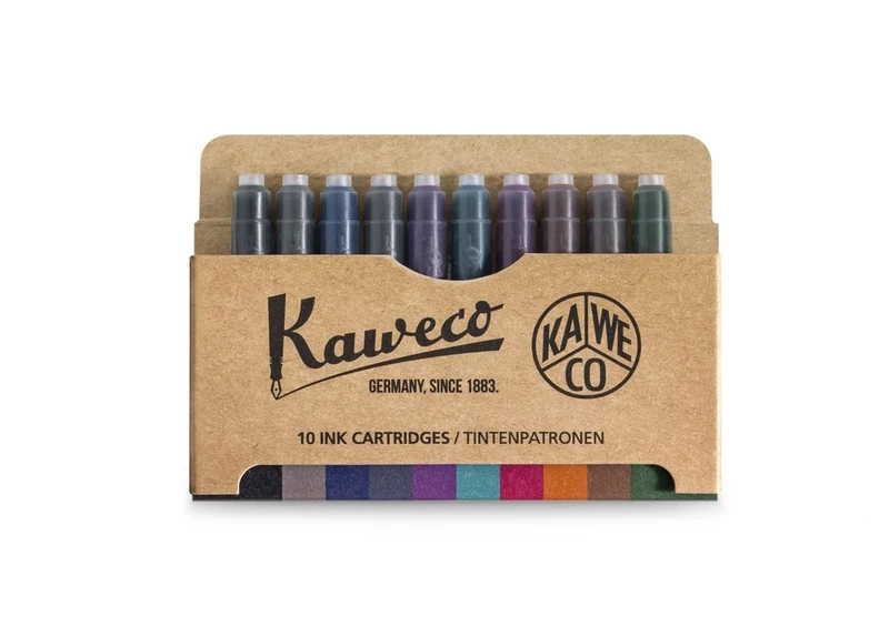 Kaweco 10-Pack Ink Cartridges in Multiple Colours for Fountain Pens - Set of 10 Short Standard Cartridges