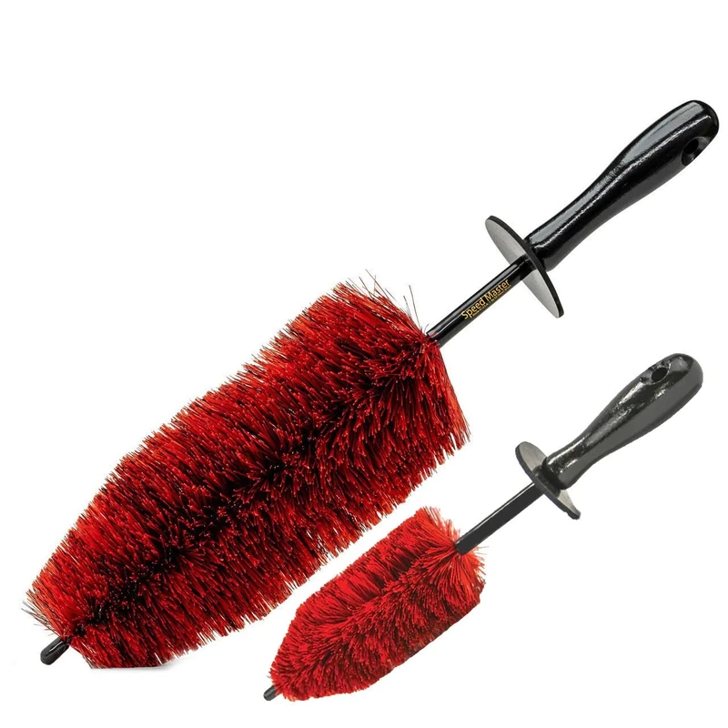 SPEED MASTER Wheel Brush 2 Piece Brush Set | Tough on Brake Dust, Gentle on Wheels| Memory Foam Bristles | Easy to Use | Super Durable