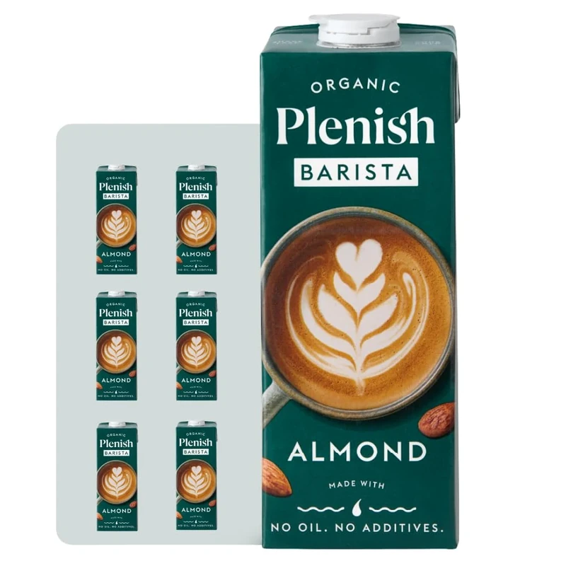 Plenish Barista Organic Almond Drink Long Life, 1L (Pack of 6)