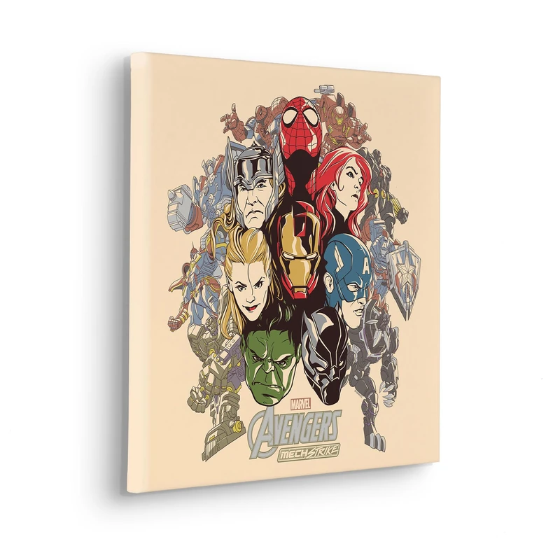 Komar Avengers Strike Back Stretcher Frame Size 40 x 40 cm Children's Room Wall Picture - Image 1