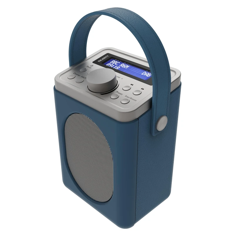 Portable DAB+ Radio with Bluetooth | 15 Hour Battery Playback and Mains Powered | Dual Alarm & Snooze Function | 20+ Presets, LED Display, FM, Headphone Jack | MAJORITY Little Shelford (Blue + Grey)