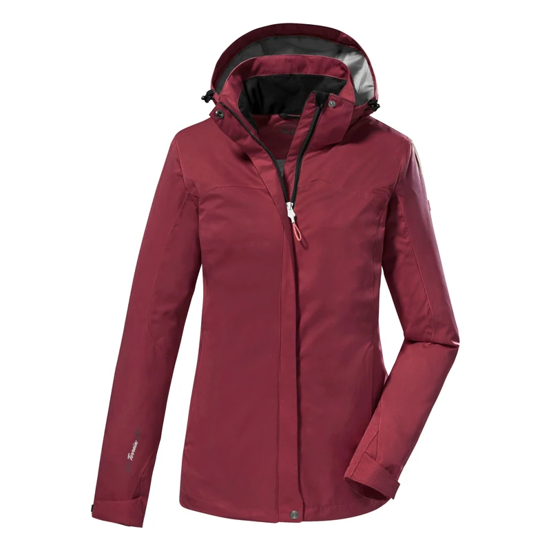 Killtec KOS 133 WMN JCKT 38383-000 Women's Functional Outdoor Jacket with Removable Hood Wine Red 44