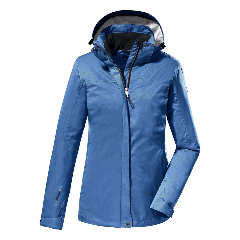 Killtec KOS 133 WMN JCKT Women's Functional Outdoor Jacket with Zip-Off Hood, Light Ocean, 46, 38383-000