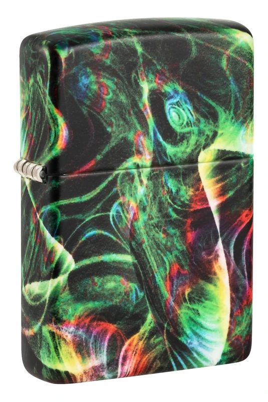 Zippo Windproof Lighter, Psychedelic Swirl Design – 540° Glow-in-the-Dark – Refillable, Reusable, Windproof Design – Comes in Gift Box – Made in USA
