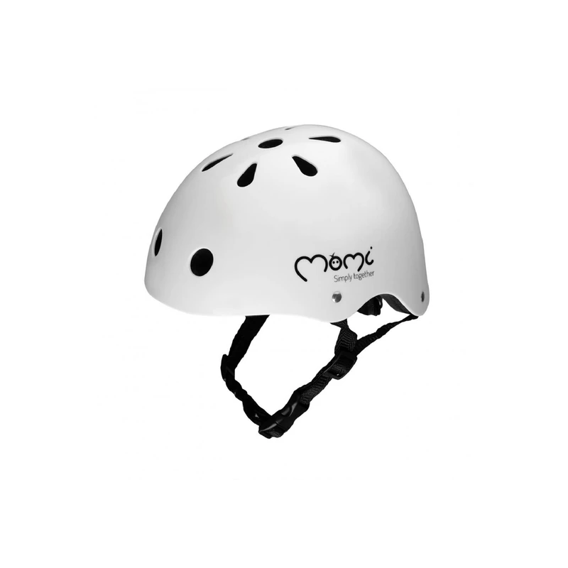 Momi Unisex Children Mimi Adjustable Children's Helmet for Head Circumference 47-58 cm, Shockproof ABS Outer Shell, Impact-Resistant EPS Inner Shell, Matte White, 47-58 - Image 1