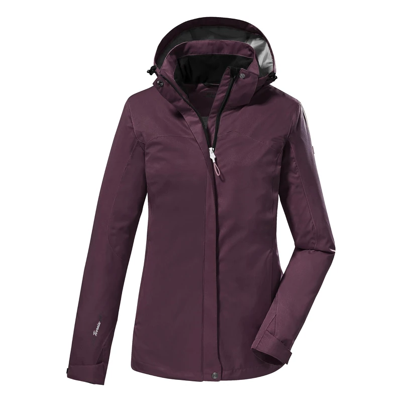 Killtec KOS 133 WMN JCKT 38383-000 Women's Functional Outdoor Jacket with Zip-Off Hood Aubergine, 44