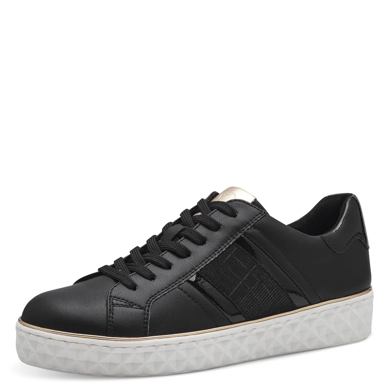 MARCO TOZZI Women's Trainers Flat Vegan Leisure, Black (Black Comb), 7 UK