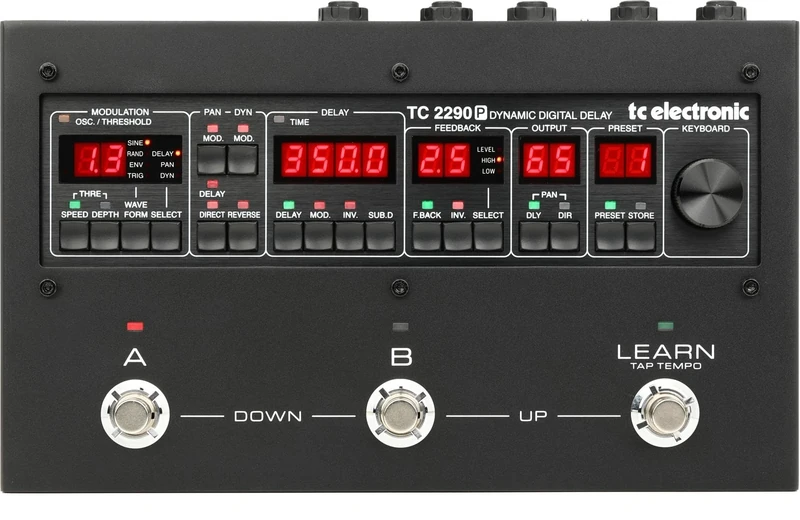 TC Electronic 2290 Dynamic Digital Delay Pedal with 128 Presets, 3 Footswitches, Dedicated 'Learn' Tap Tempo with Sub-Divisions and Feedback Path FX Insert