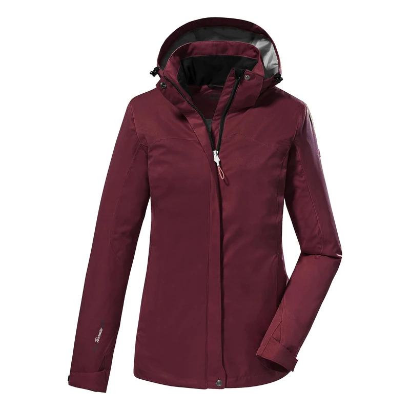 Killtec KOS 133 WMN JCKT 38383-000 Women's Functional Outdoor Jacket with Removable Hood Wine Red 48