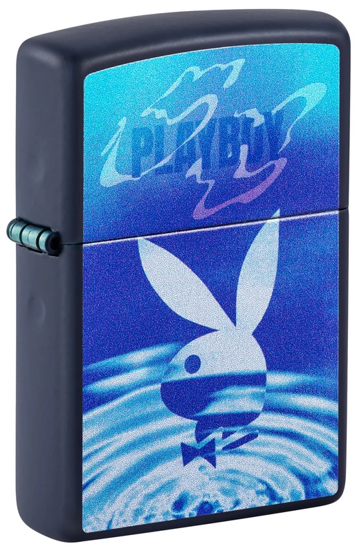 Zippo Windproof Lighter, Playboy Design – Matt Navy Blue, Colour Image – Refillable, Reusable, Windproof Design – Comes in Gift Box – Made in USA