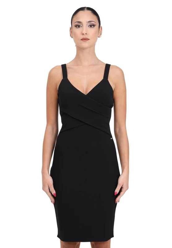 Armani Exchange Women's Essential, Criss-Cross Detail Casual Dress, Black, M