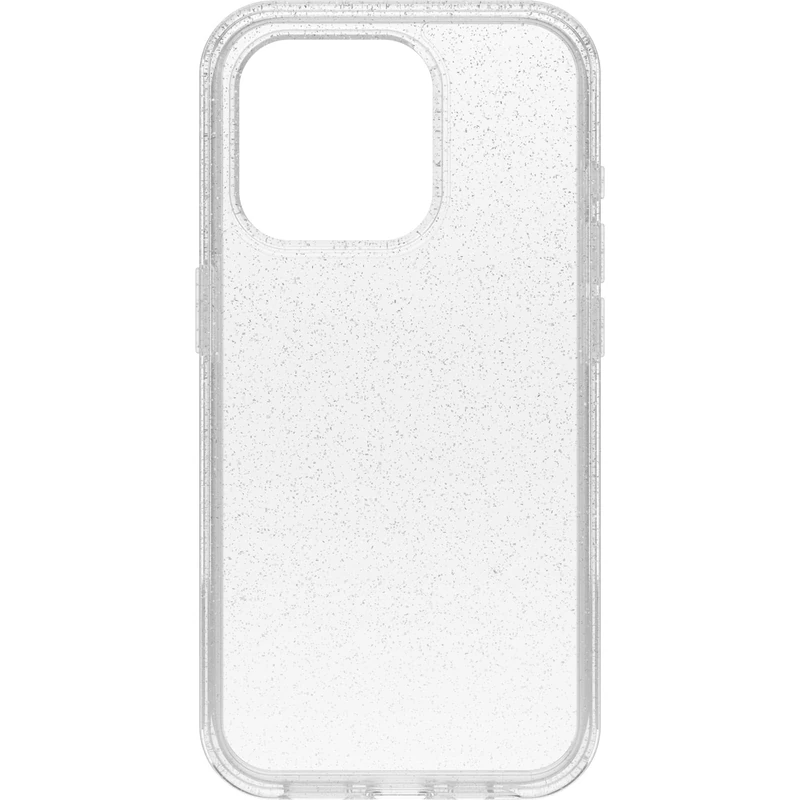OtterBox iPhone 15 Pro (Only) Symmetry Clear Series Case - STARDUST(Clear/Glitter), ultra-sleek, wireless charging compatible, raised edges protect camera & screen