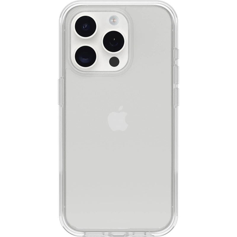 OtterBox iPhone 15 Pro (Only) Symmetry Clear Series Case - CLEAR, ultra-sleek, wireless charging compatible, raised edges protect camera & screen