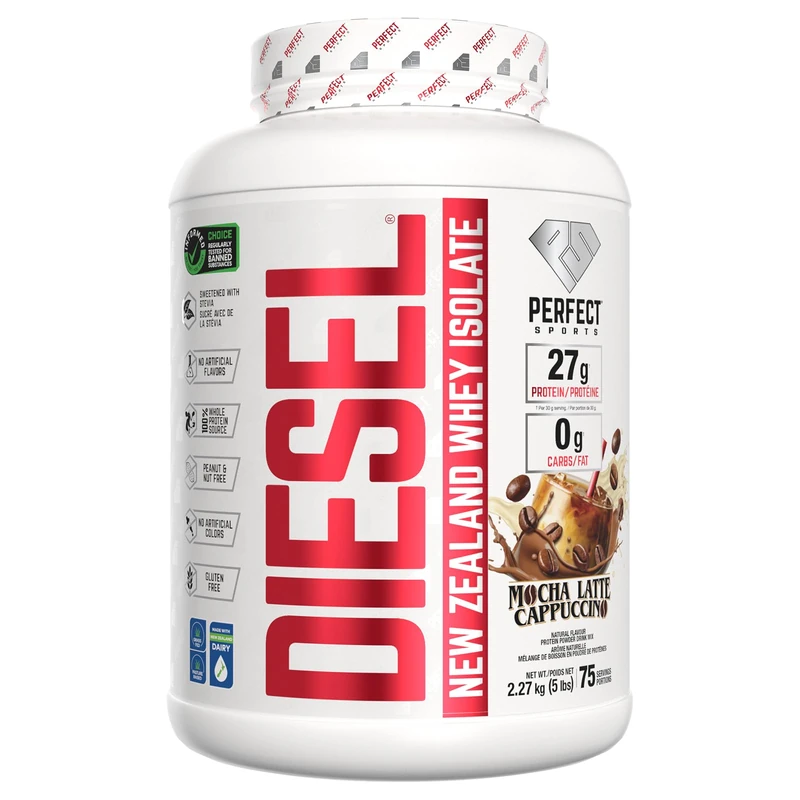 Perfect Sports Diesel New Zealand Whey Isolate NEW-Mocha Latte Cappuccino 5LB