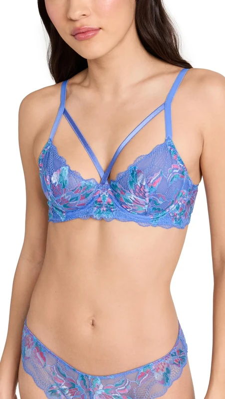 Cosabella Women's Paradiso Underwire Strappy Demi Bra, Portofino Blue, 34B