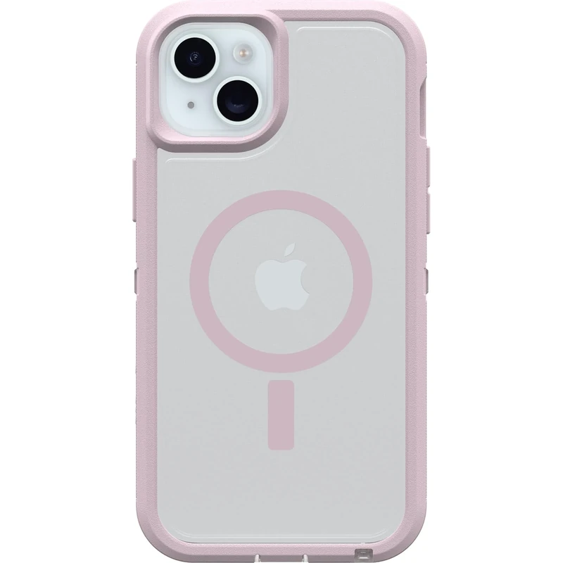OtterBox iPhone 15 Plus and iPhone 14 Plus Defender Series XT Clear Case - MOUNTAIN FROST (Clear), screenless, rugged, snaps to MagSafe, lanyard attachment