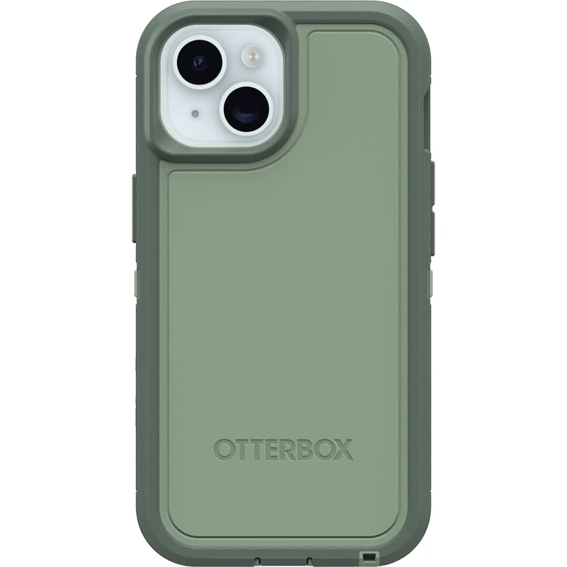 OtterBox iPhone 15, iPhone 14, and iPhone 13 Defender Series XT Case - EMERALD ISLE (Green), screenless, rugged, snaps to MagSafe, lanyard attachment