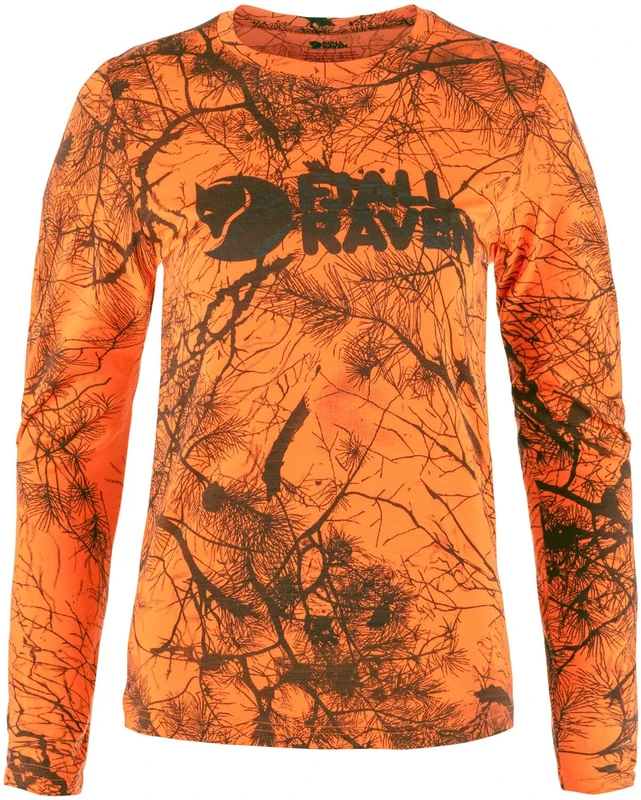 Fjallraven 87136-261 Värmland Wool LS W/Värmland Wool LS W Sweatshirt Women's Orange Multi Camo Size M