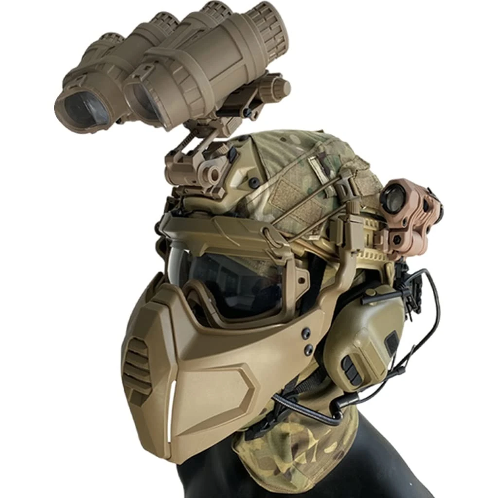 TS TAC-SKY Tactical Fast helmet single binocular four barrel night vision model military fans field full set of equipment for tactical paintball airsoft games (Color : CP A)