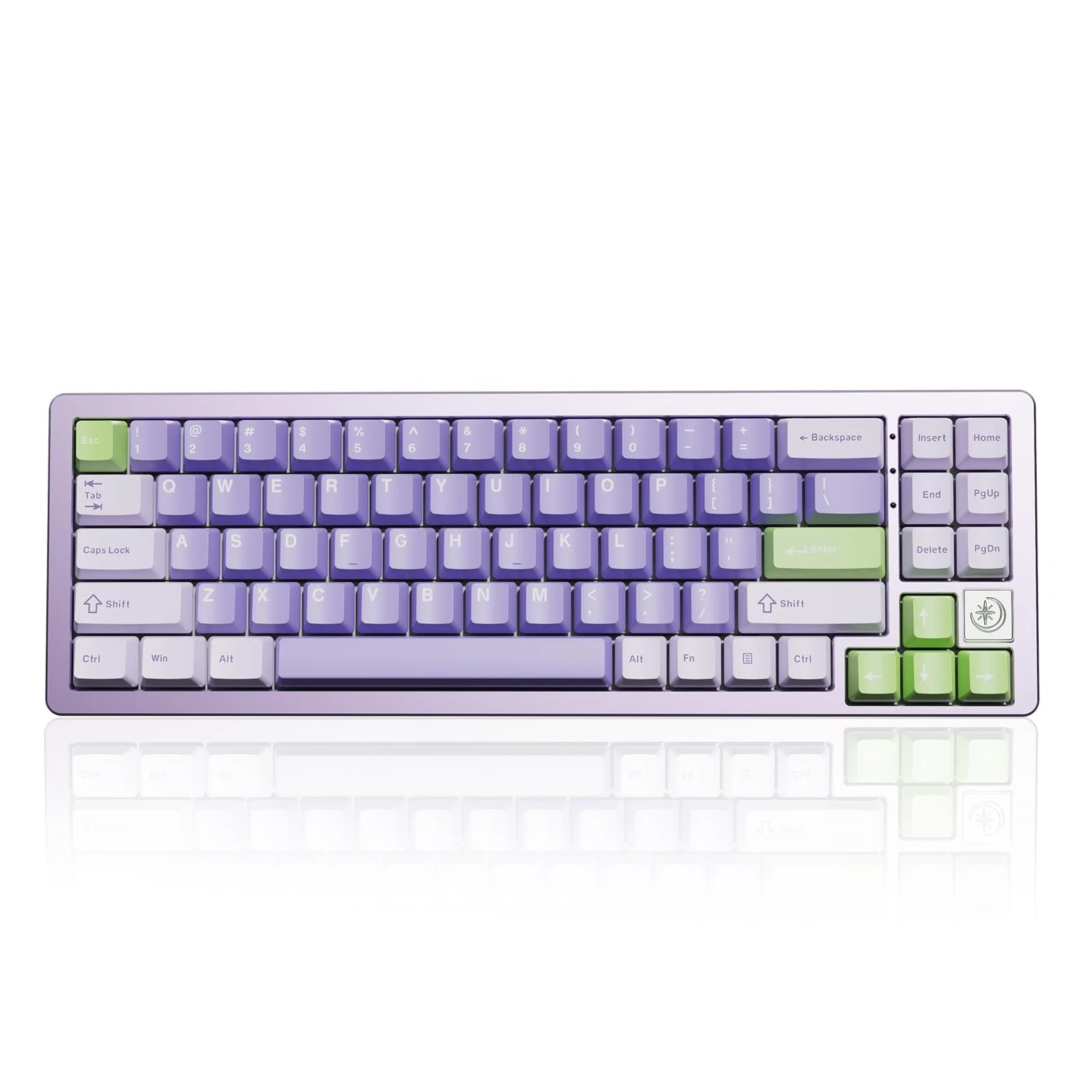 YUNZII AL71 75% Mechanical Keyboard, Full Aluminum CNC, Hot-Swap Gasket, 2.4GHz Wireless BT5.0/USB-C Wired Gaming Keyboard,NKRO Programmable RGB Backlight,for Win/Mac(Purple,Crystal White Switch)