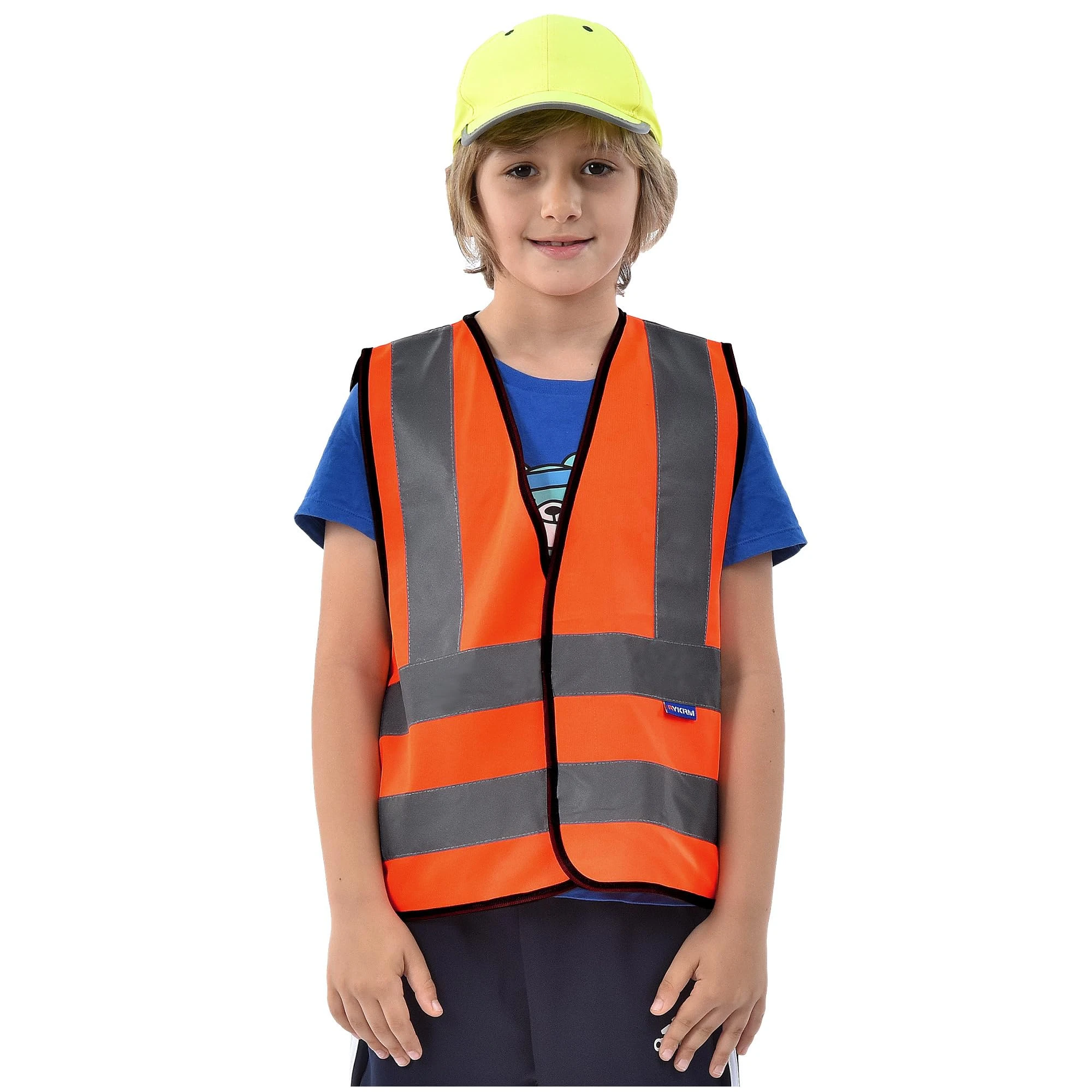 AYKRM Orange Child's High Vis Vest 2-5Y - Kids Reflective Safety Vest With High Visibility - Waistcoat