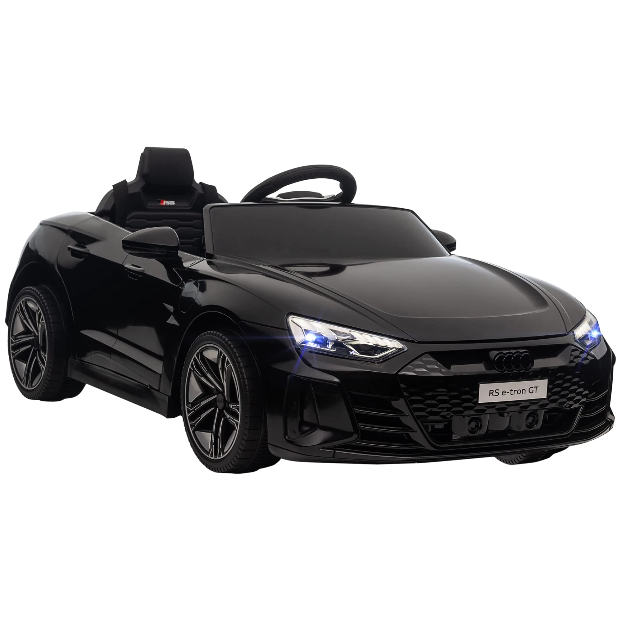 HOMCOM Audi RS e-tron GT Licensed Electric Car for Kids, 12V Battery Powered Electric Ride on Toy with Remote Control Music, Suspension Wheels, Soft Start, for 3-5 years, Black