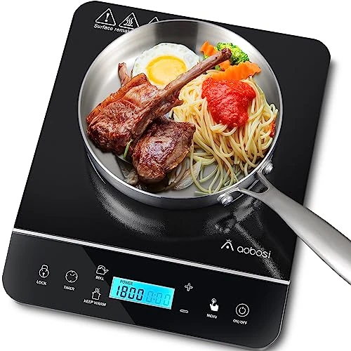 Aobosi 2000W Portable Cooktop - Slanted Touch, 10 Levels, 4H Timer