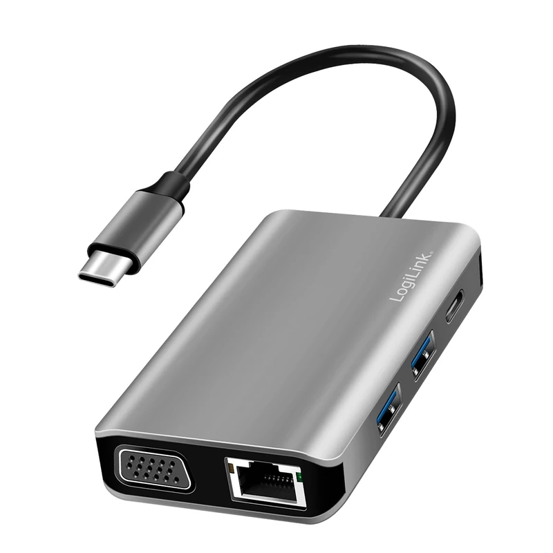 USB 3.2 Gen 1 Docking Station 7-Port with USB-C Port and PD (PowerDelivery), UHD-4K Resolution, RJ45 Gigabit Network